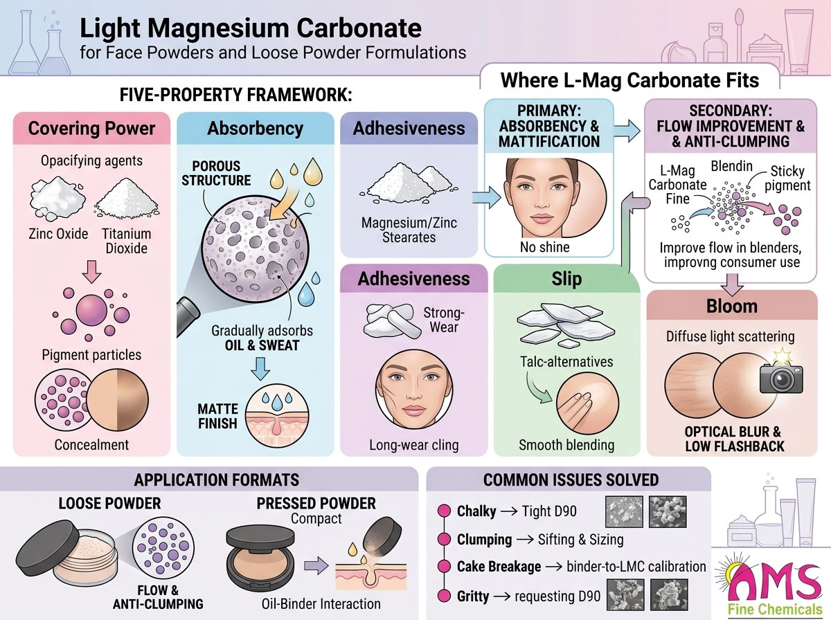 Light Magnesium Carbonate for Face Powders and Loose Powder Formulations