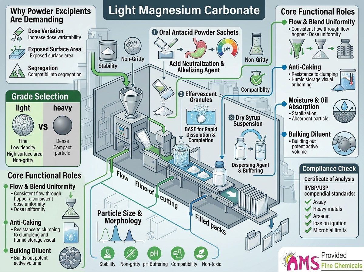 Light Magnesium Carbonate in Pharmaceutical Powder Formulations