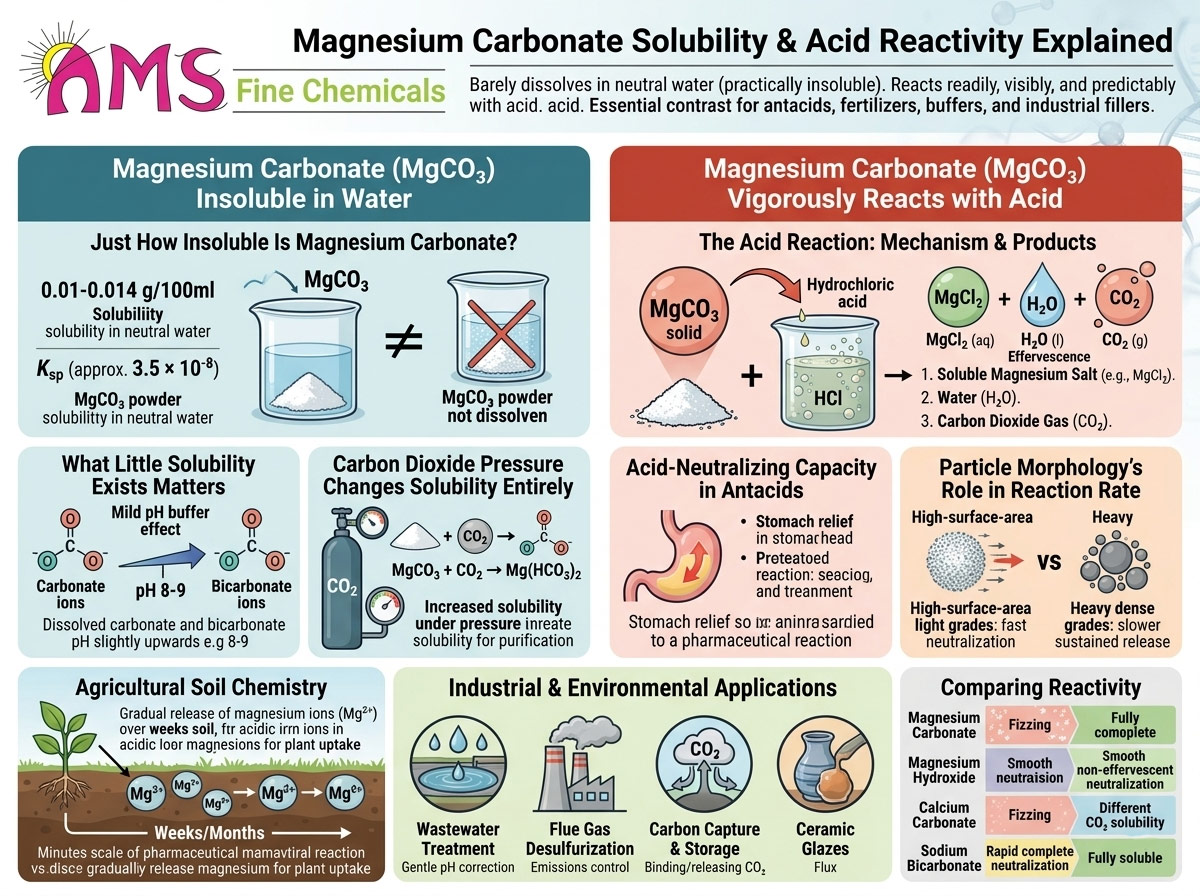 Magnesium Carbonate Solubility and Acid Reactivity Explained