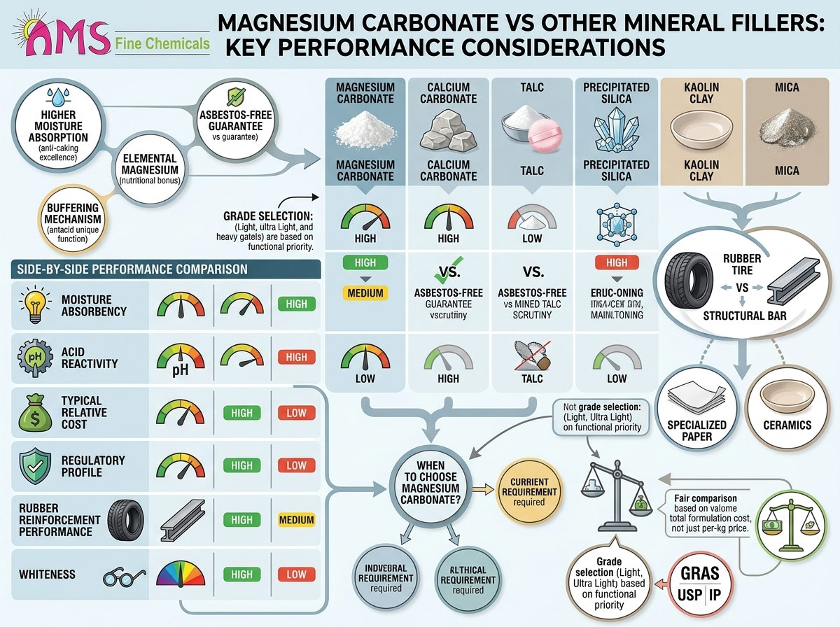 Magnesium Carbonate vs. Other Mineral Fillers: Key Performance Considerations