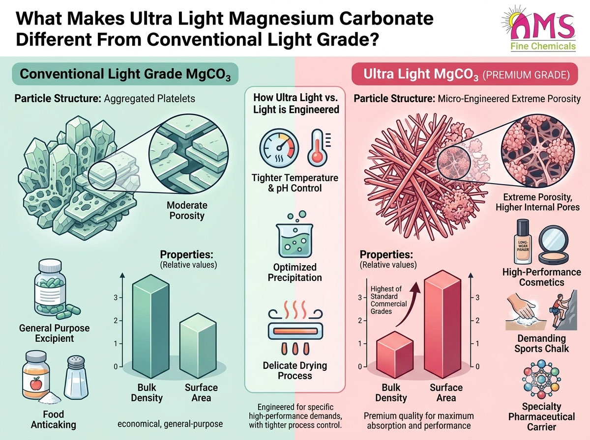 What Makes Ultra Light Magnesium Carbonate Different From Conventional Light Grade?