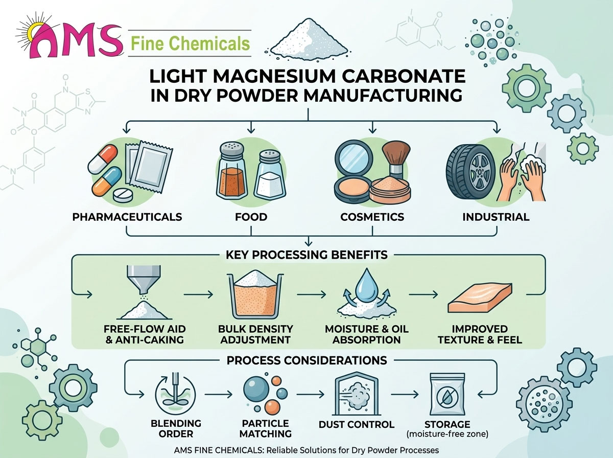 Light Magnesium Carbonate in Dry Powder Manufacturing Processes