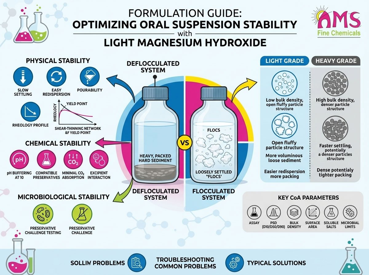 Light Magnesium Hydroxide in Oral Suspension Stability: A Formulation Guide