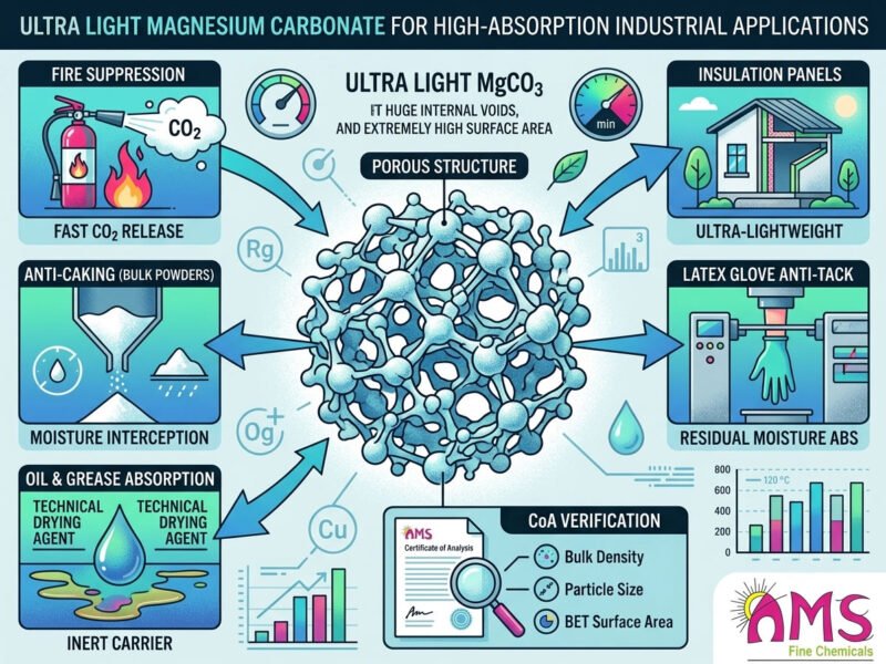 Ultra Light Magnesium Carbonate for High-Absorption Industrial Applications
