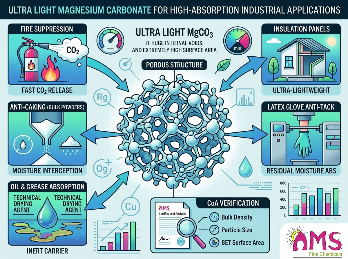 Ultra Light Magnesium Carbonate for High-Absorption Industrial Applications